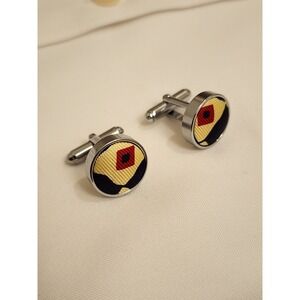Art Deco Japanese Style Material Inset cufflinks set